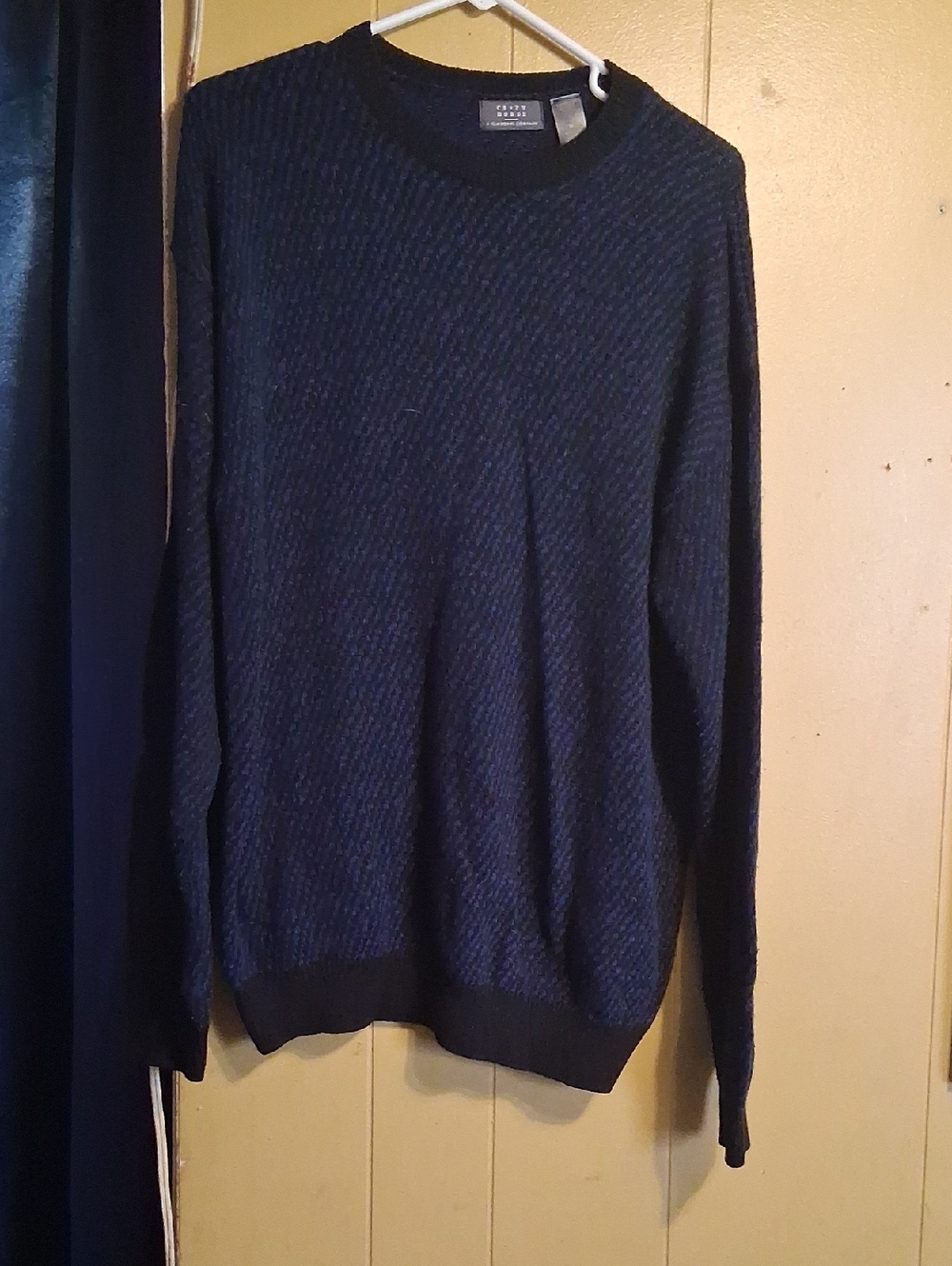 Men's Textured Navy Crewneck Sweater - Classic Everyday Knit
